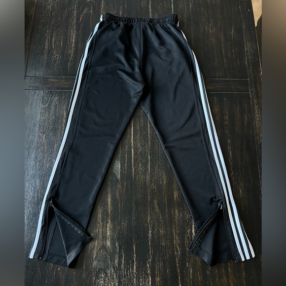 Adidas Black Track Pants with 3 stripes.Size Medium - Picture 2 of 6